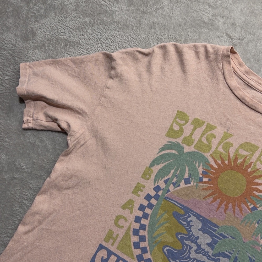 Billabong Womens Sun 1973 Daze S Oversized Pink Tee T-Shirt S Surf Beach Retro - Picture 6 of 12